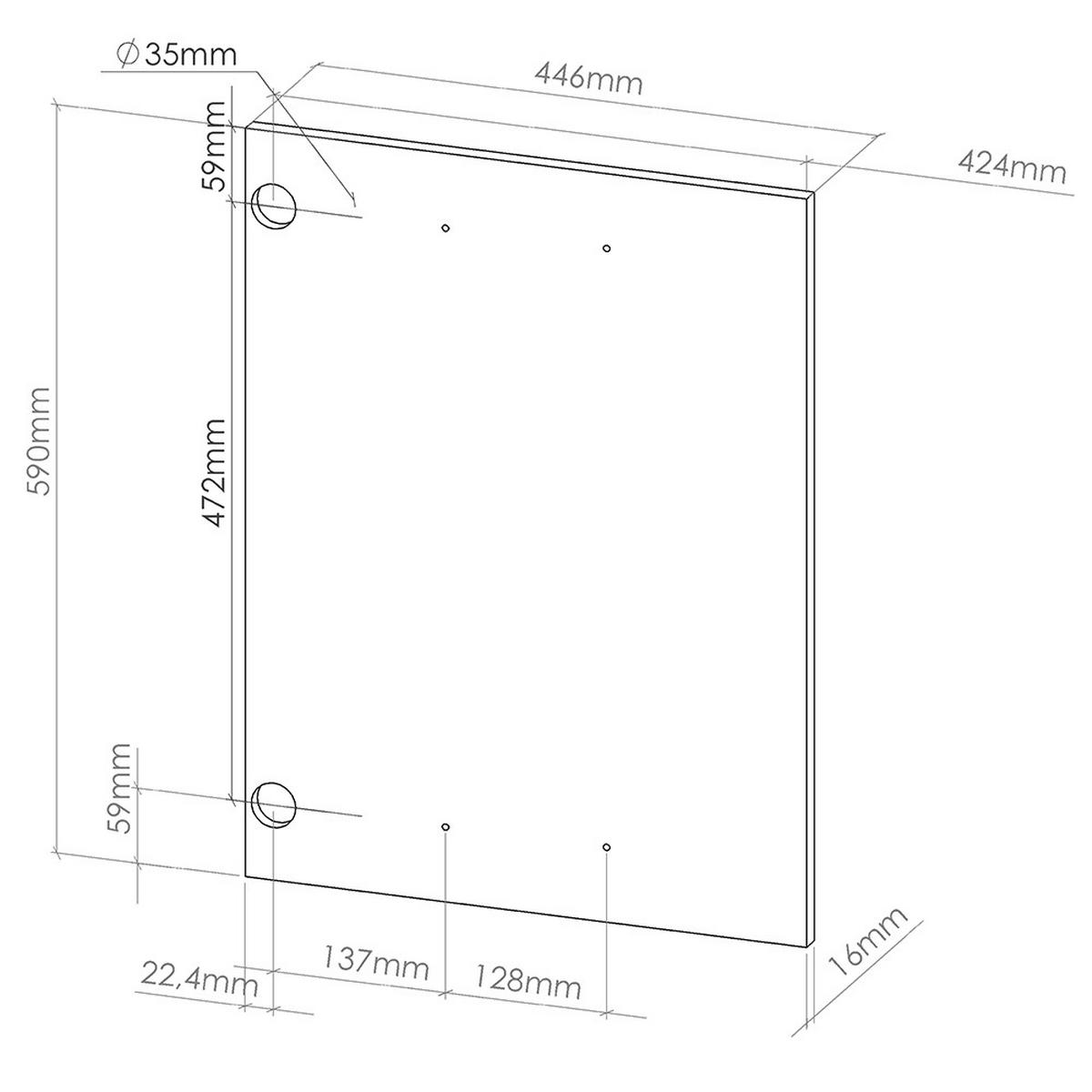 KUCHYŇSKÁ DVÍŘKA R-Line Červená vysoký lesk - červená, kompozitní dřevo (44.6/59/1.6cm) - Vicco