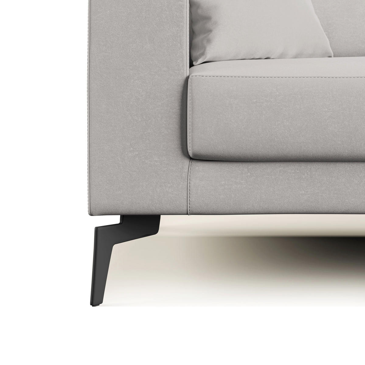 LINEARSOFA Prestige - Hellgrau, Textil (146/95/91cm) - Divani.store