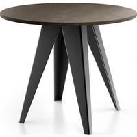 ESSTISCH Glory runder ausziehbarer, Dunkelgrauer Chicago Beton 100-140/100/76 cm - Dunkelgrau/Schwarz, Holzwerkstoff/Metall (100/100/76cm) - WFL GROUP
