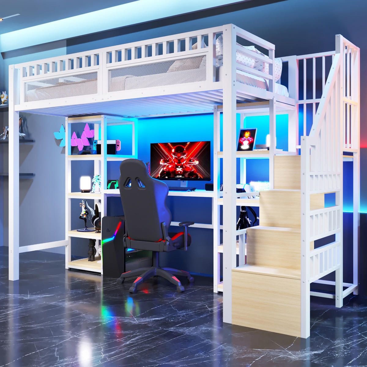 HOCHBETT Eisen 90/200 cm Weiß - Weiß, Metall - Raumix