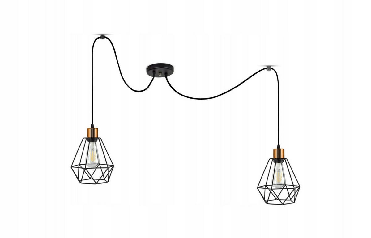 PENDELLEUCHTE EDISON - Goldfarben/Schwarz, Metall (20/20/150cm) - kiki design