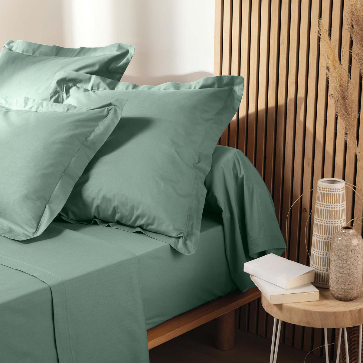 BAUMWOLL-BETTAUFLAGE Biolina 300/240 cm - Grün, Naturmaterialen (240/300cm) - Douceur d´intérieur