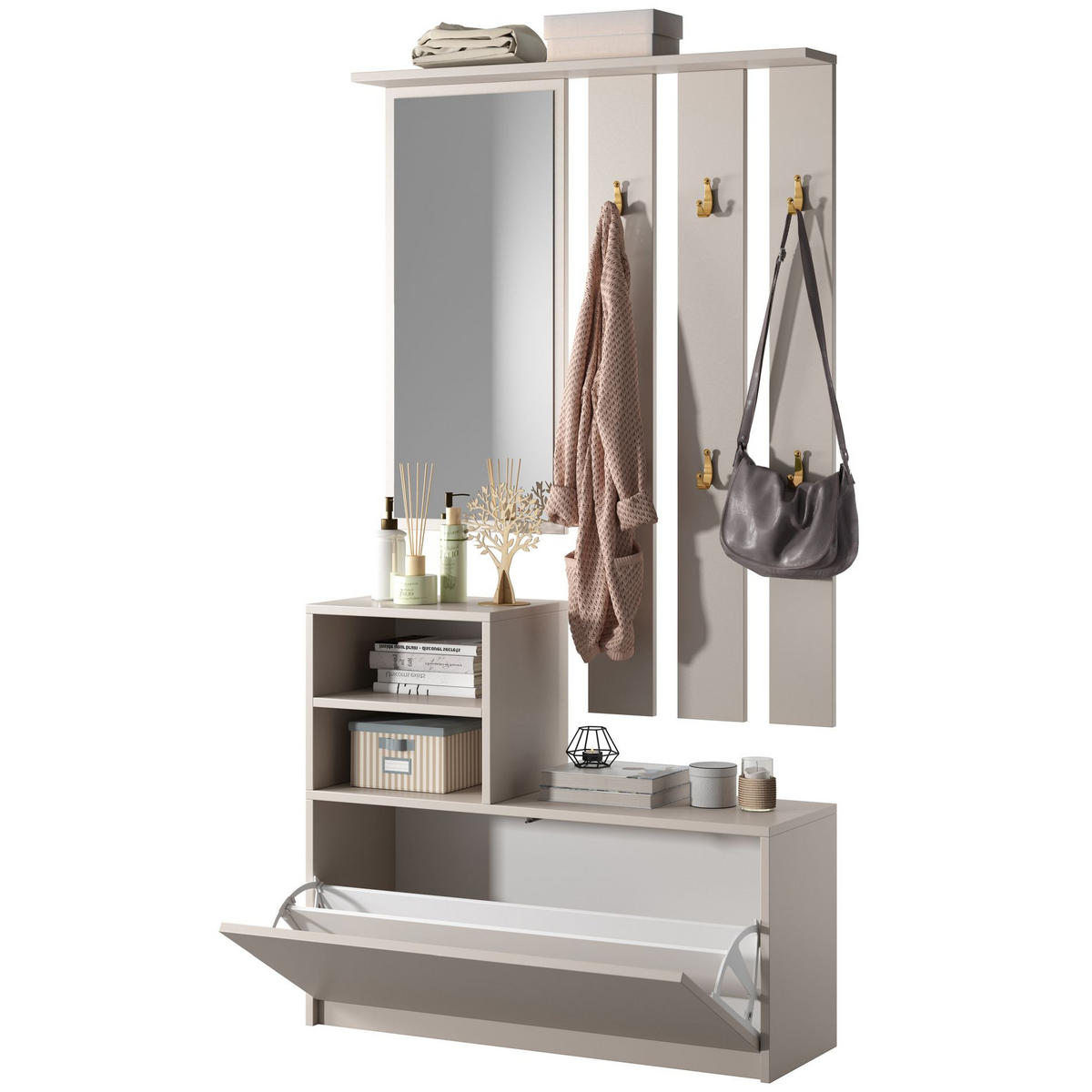 FLURMÖBEL-SET Yesfir Greige - Taupe, Holzwerkstoff (85/160/24cm) - Selsey