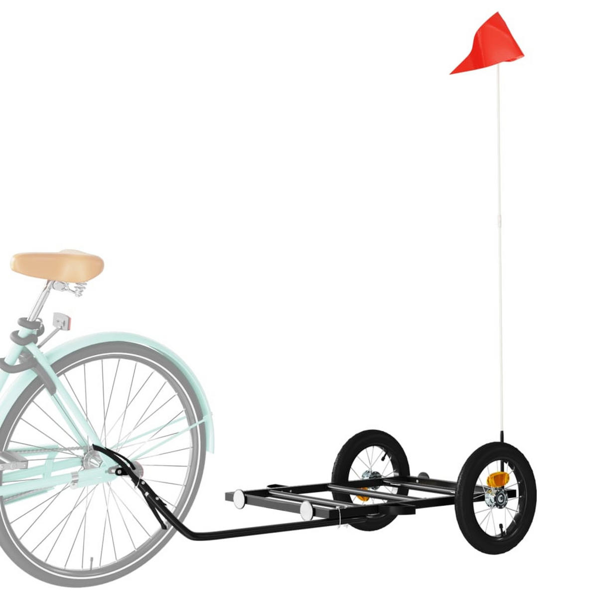 FAHRRADANHÄNGER Schwarz 122/53/28 Cm Eisen - Schwarz, Metall (53/28/122cm) - vidaXL