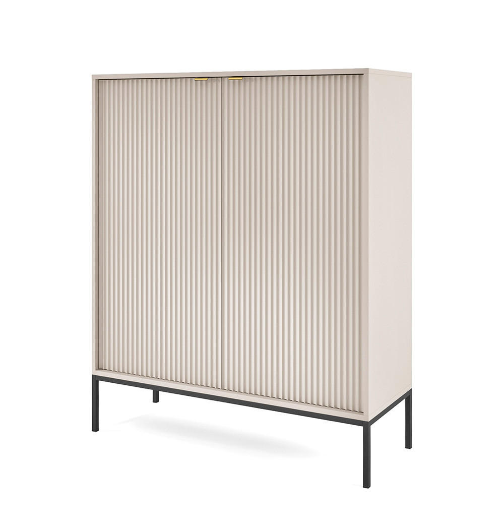 Feldmann-Wohnen Highboard Kaschmir, Schwarz 104x125x39 cm
