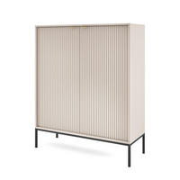 HIGHBOARD Nova Kaschmir / Schwarz 104 / 39 / 125cm - Kaschmir/Schwarz, Holz/Holzwerkstoff (104/125/39cm) - Feldmann-Wohnen