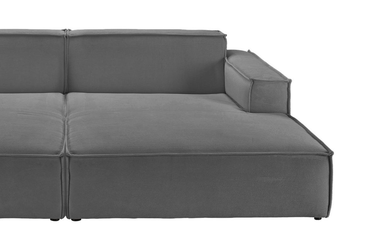 BIG SOFA SAMU Anthrazit Cord - Anthrazit/Schwarz, Textil (256/72/168cm) - KAWOLA