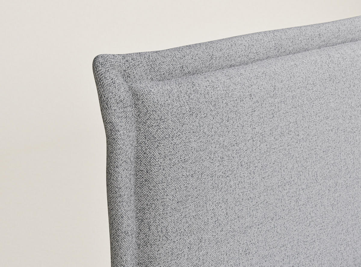 BOXBETT Saffron 160/200 cm, in Hellgrau, Bettkasten, Matratze, Topper - Hellgrau/Schwarz, Holz/Holzwerkstoff (160/200cm) - Maison de Reve