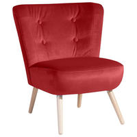 SESSEL Kassi Bezug Samtvelours Buche natur / ziegel - Rot, Kunststoff (69/80/68cm) - 58aufmkessel