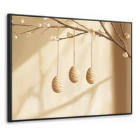 LEINWAND Bilder mit Rahmen - Beige - Osterkuchen - Eier - 80x60 - Beige, Textil (80/60cm) - MuchoWow