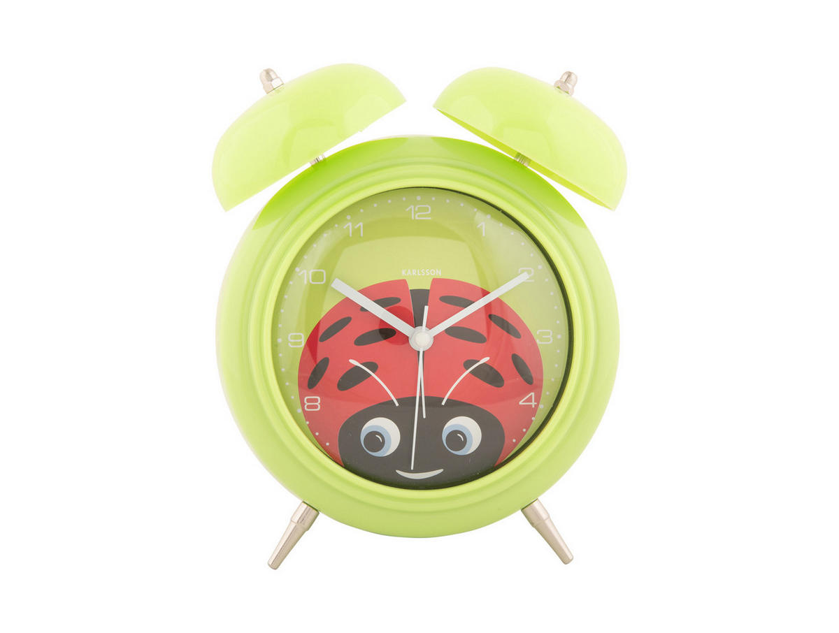 WECKER Peekaboo Ladybug 15.2/15.2/18.2 cm - Grün, Kunststoff (15.2/18.2/15.2cm) - Karlsson