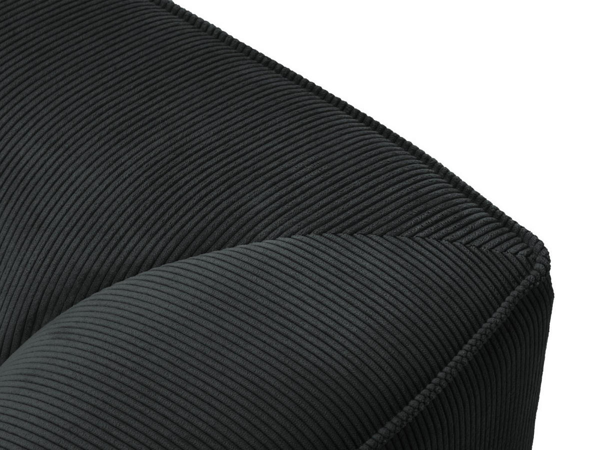 CHAISELONGUE rechts Ruby aus Cord schwarz - Schwarz, Textil (93/69/180cm) - Micadoni