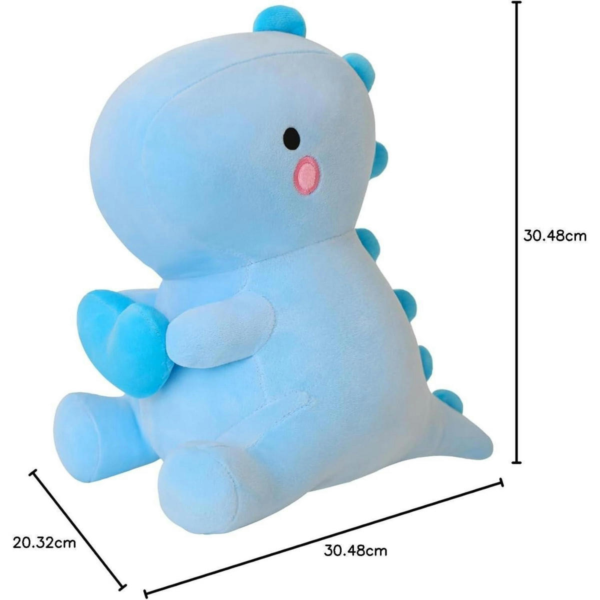 PLÜSCHTIER Dinosaurier mit Herz 30 cm Hellblau - Hellblau, Textil (20.3/30.5cm)