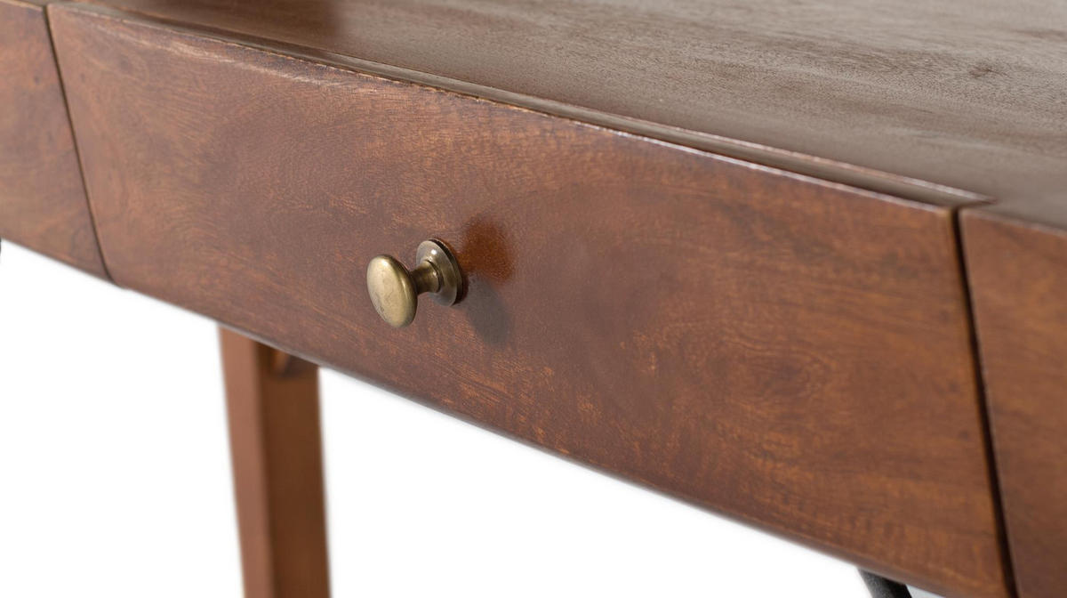 SCHREIBTISCH aus Mangoholz mit zwei Schubladen - Braun, Holz (120/50/95cm) - Giner y Colomer