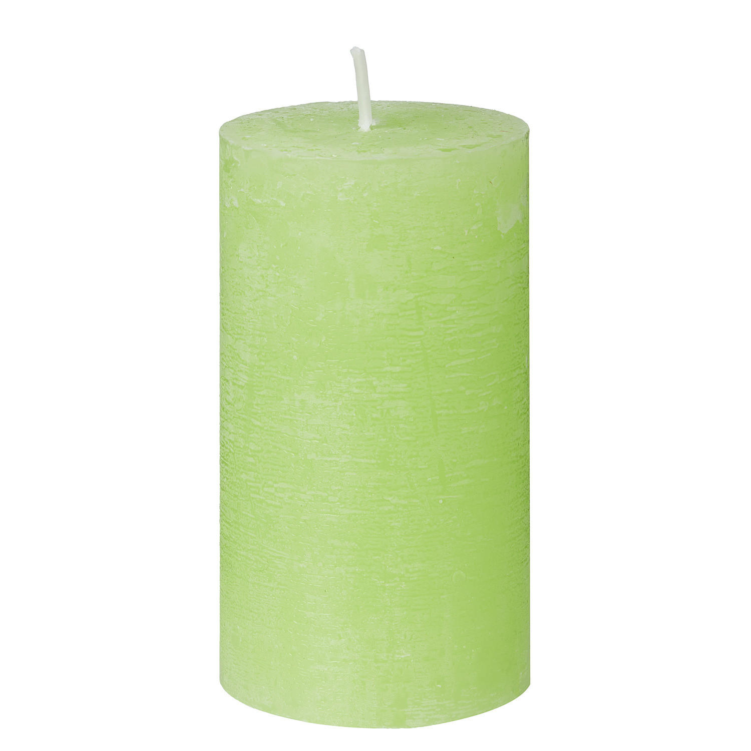 STUMPENKERZE (12er Set) Rustic - Hellgrün, Paraffin (13cm) - Butlers
