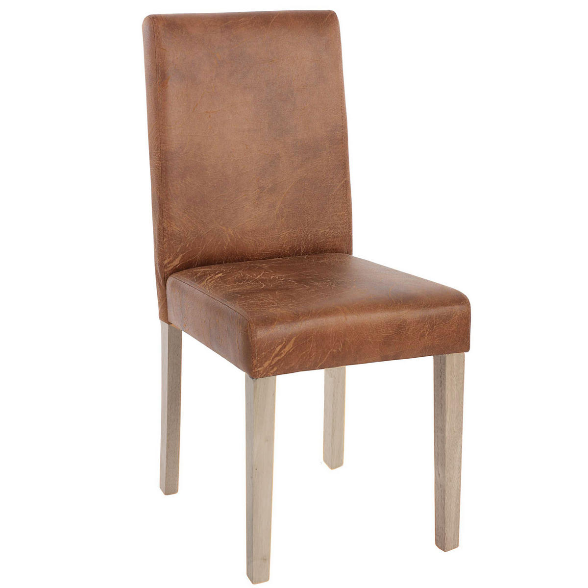 ESSZIMMERSTUHL 6er-Set klassisch und zeitlos 90x43x56cm Sitzhöhe 45cmTextil Beine Struktur - Eiche Wildlederimitat - Cognac/Braun, Textil (43/90/56cm) - CHEFGASTRO