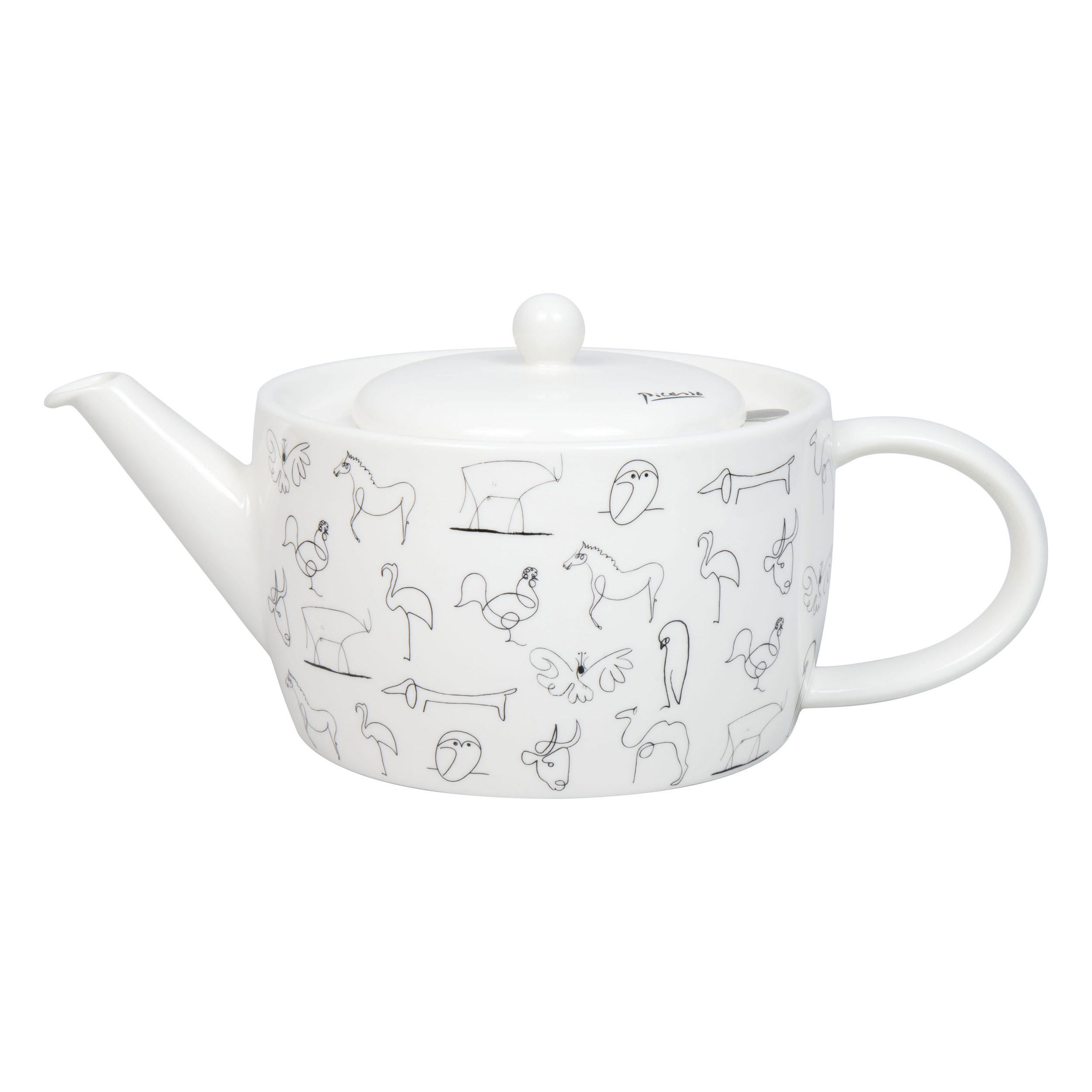 TEEKANNE mit Sieb Picasso Animaux, in Geschenkbox - Naturfarben, Keramik (0.4L) - Könitz