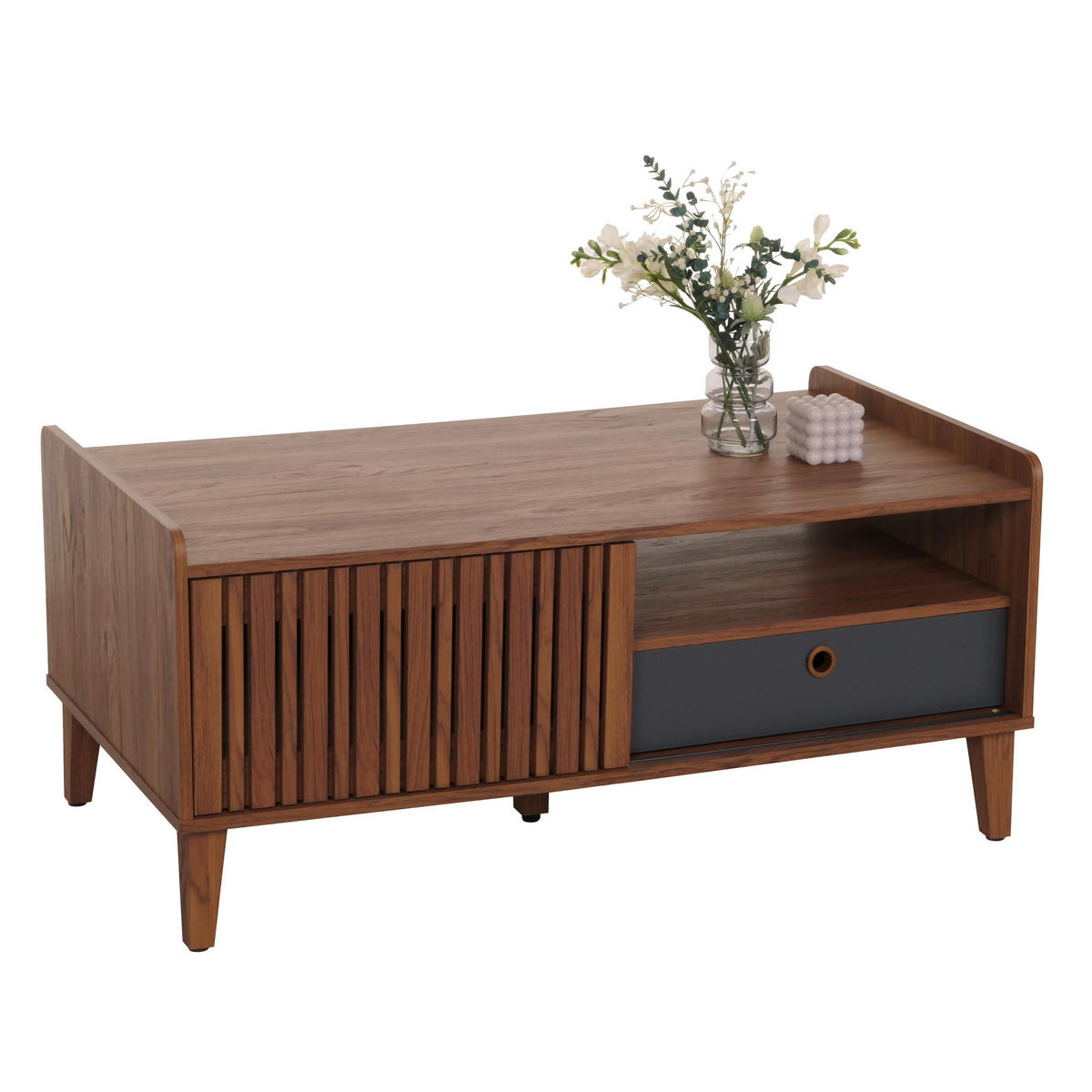 COUCHTISCH rechteckig Walnuss Dekor - Walnussfarben, Holz (59/114/52cm) - MCW