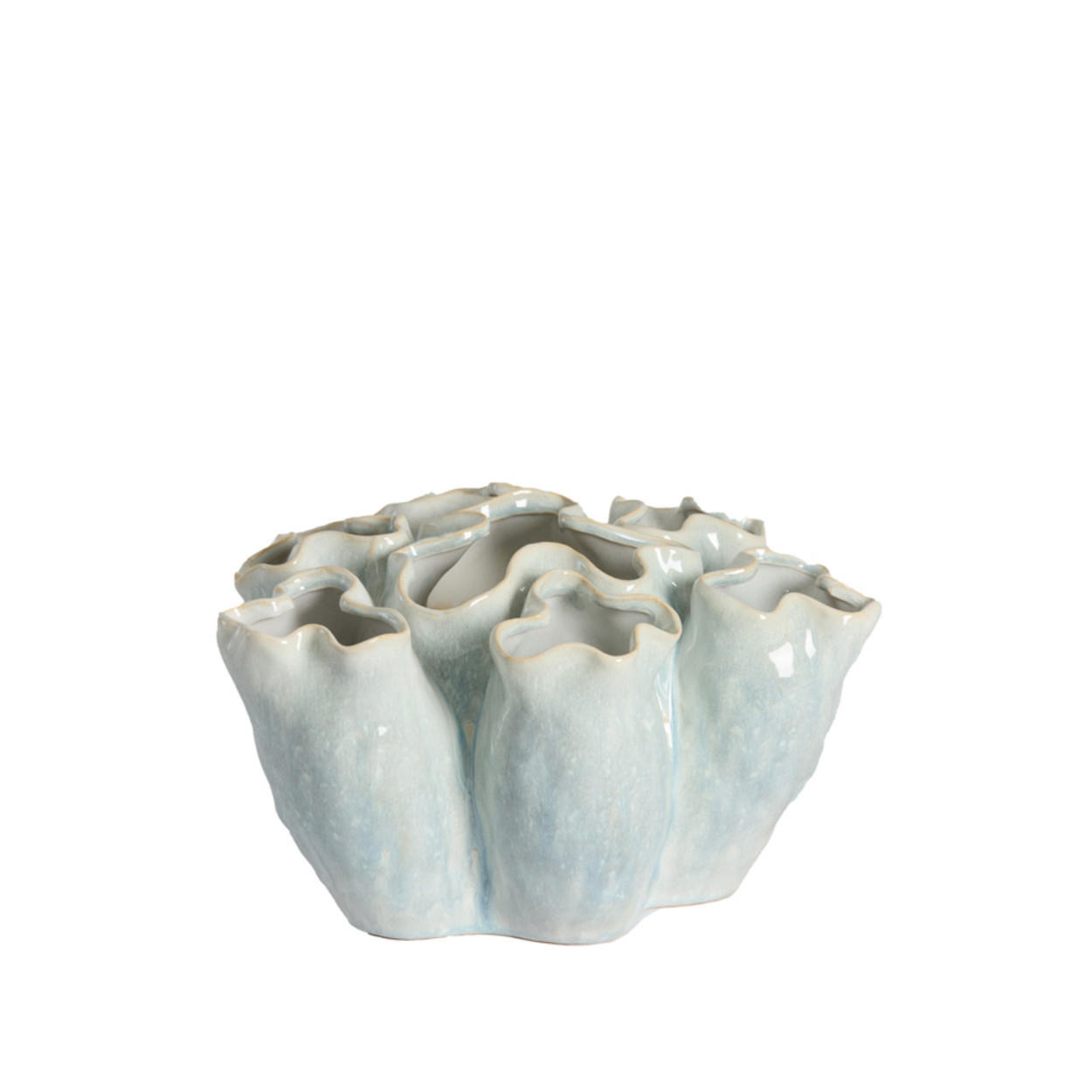VASE Diago - Blau - 31.5/30/18.5 cm - Blau, Keramik (18.5cm) - Light & Living