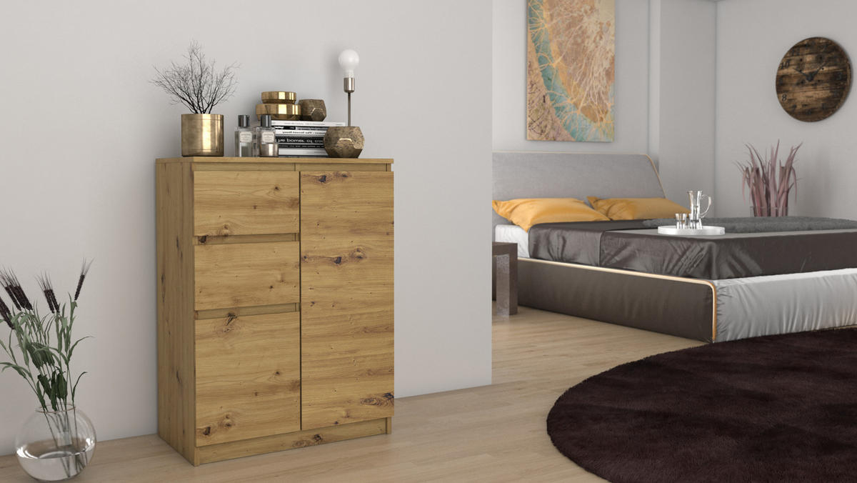 KOMMODE 2D2S - EICHE ARTISAN - Eiche Artisan, Holzwerkstoff (70/97/40cm) - CDF