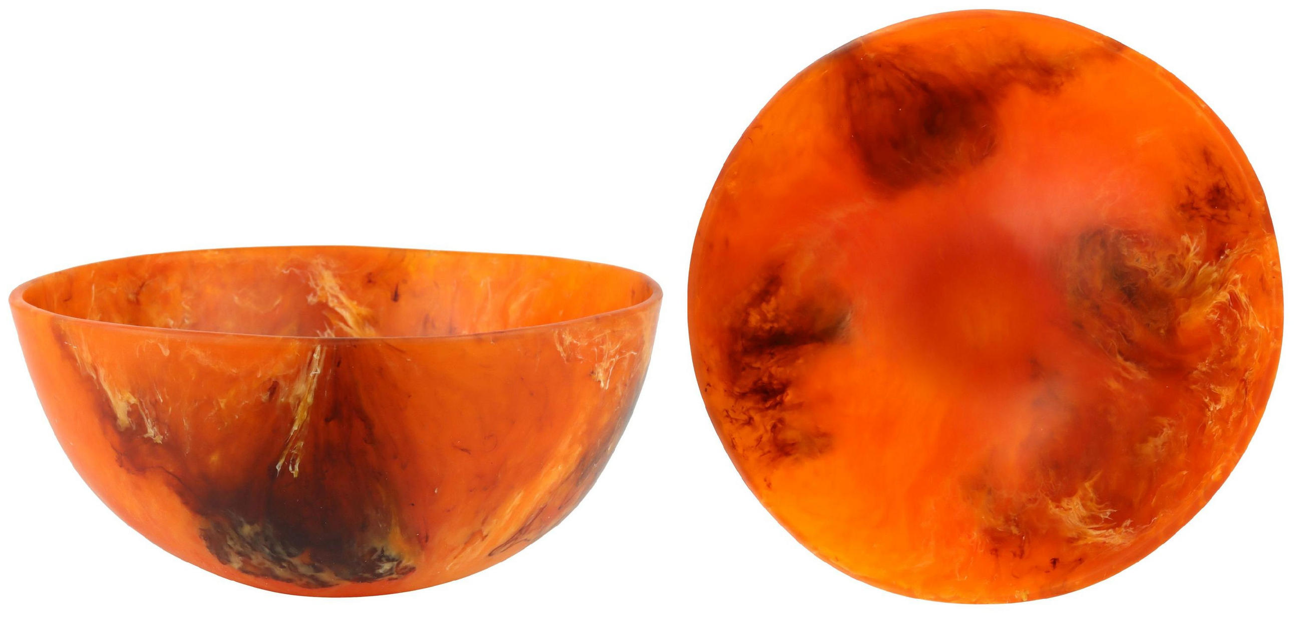 SCHALE Alabaster orange Resin - Blau, Kunststoff (33.5/14.5/33.5cm) - FURNARO