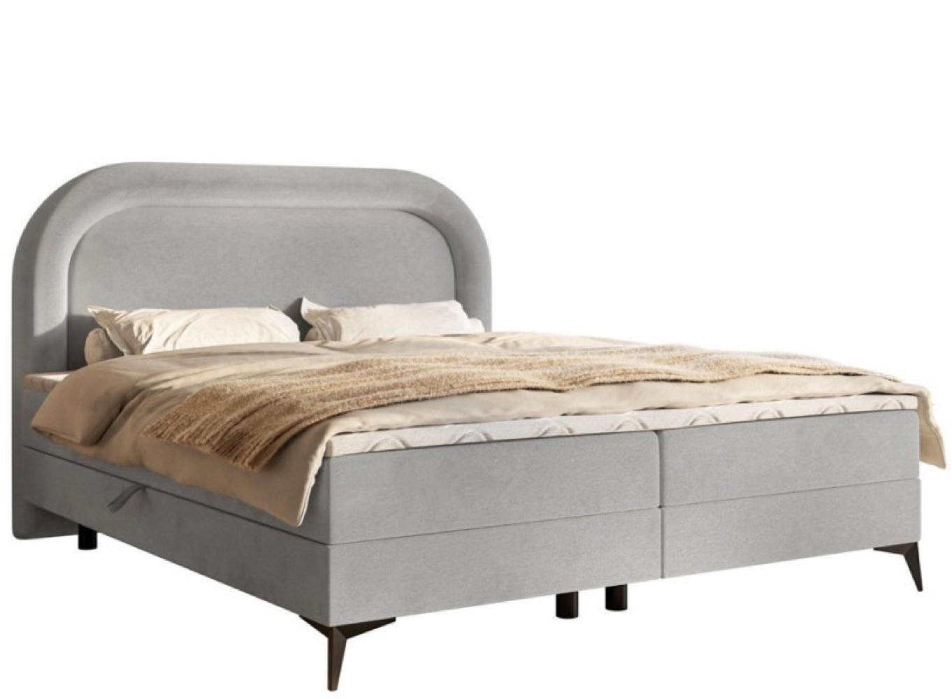 BETT Grau ROSSINI Kontinentalbett Mit Matratze - Grau, Textil (160/200cm) - Sepro Meble