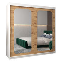 SCHWEBETÜRENSCHRANK 200/200/62 2-türig - Silberfarben/Eiche Artisan, Holz/Kunststoff (200/200/62cm) - Abiks Möbel