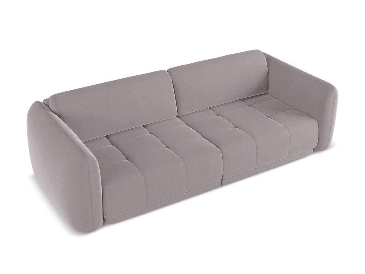 4-SITZER-SOFA Samt Stoff Violett - Lila/Flieder, Kunststoff/Textil (250/74/105cm) - Makamii