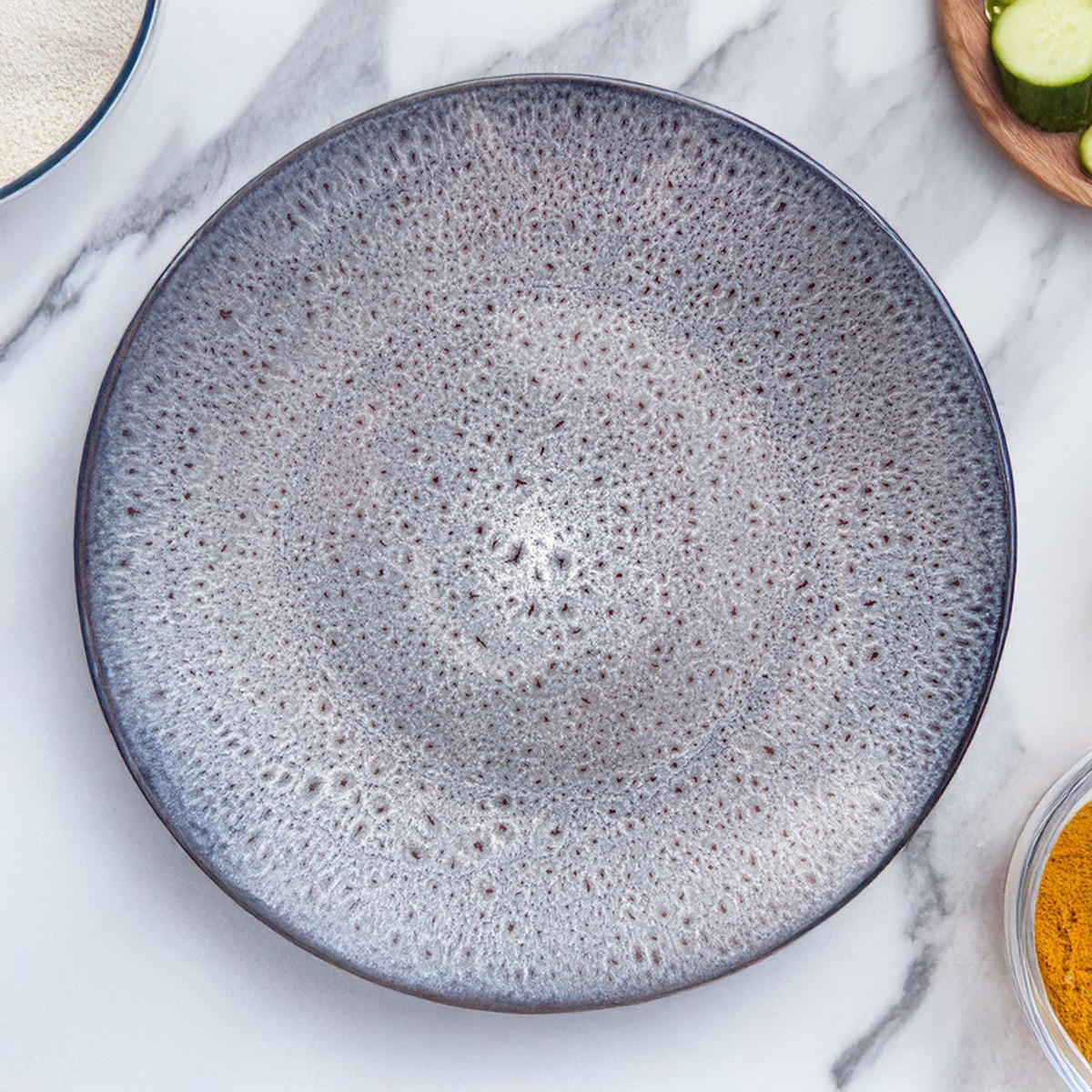 SPEISETELLER Glaze flach lila - Lila, Keramik (27/27/3.5cm) - Orion 