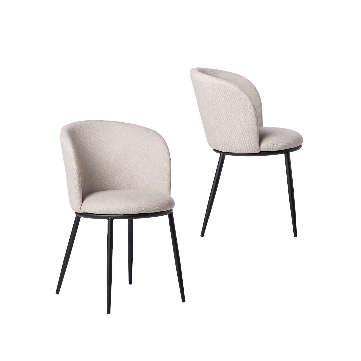 ESSZIMMERSTUHL Nolan Beige 51 cm x 80 cm 2er-Set - Beige, Textil (51/80/57cm) - Klast Home