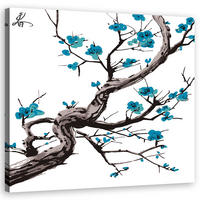 LEINWANDBILD, Natur - Blau - Blau, Textil (30/30cm) - Feeby