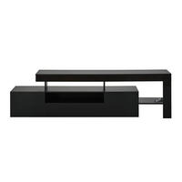 TV-SCHRANK 192/37/53 cm Schwarz mit LED und 3 schränke - Schwarz, Holzwerkstoff (192/53/37cm) - Oxeza