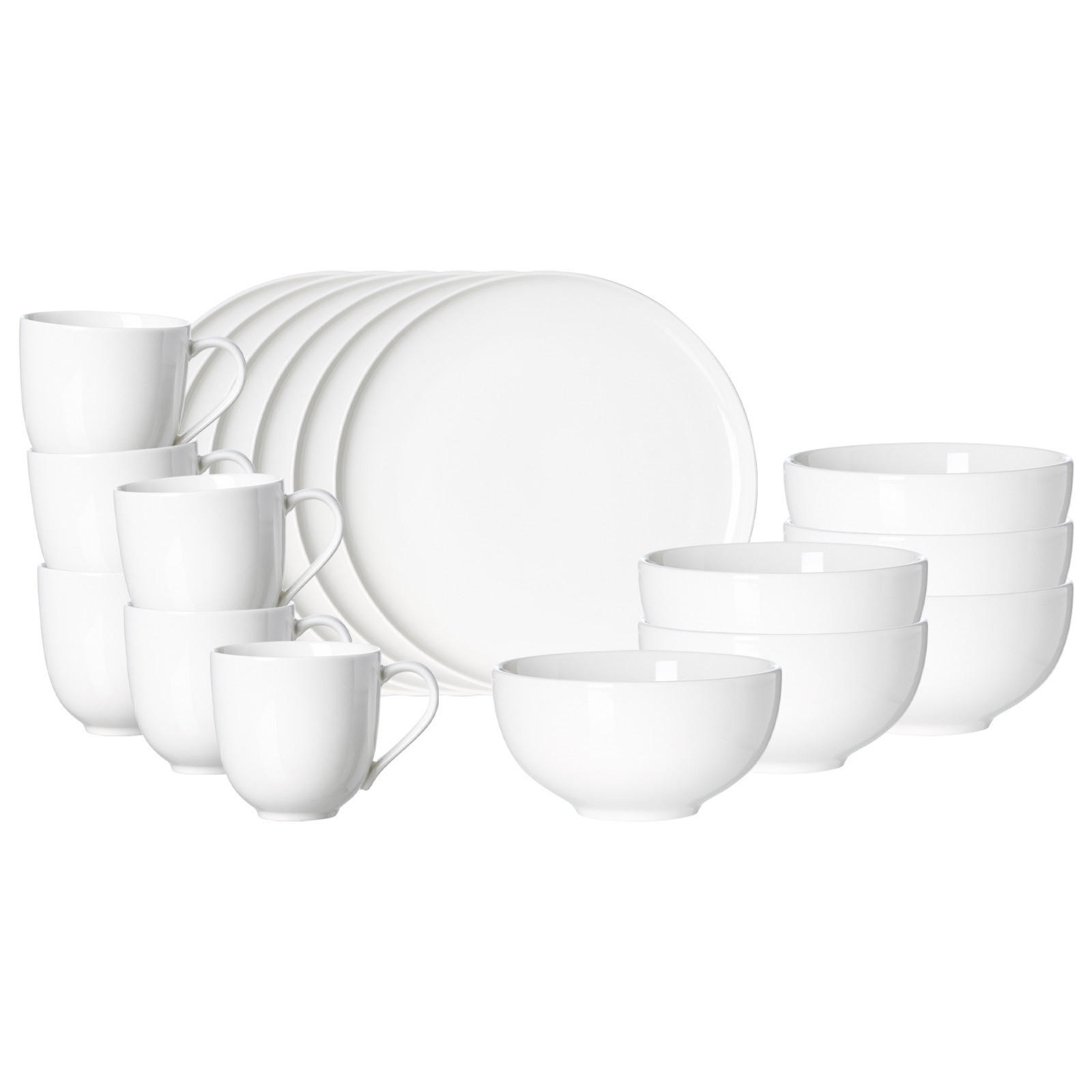 FRÜHSTÜCKS-SET Skagen weiß 18er Set - Weiß, Keramik (1/1/1cm) - Ritzenhoff Breker