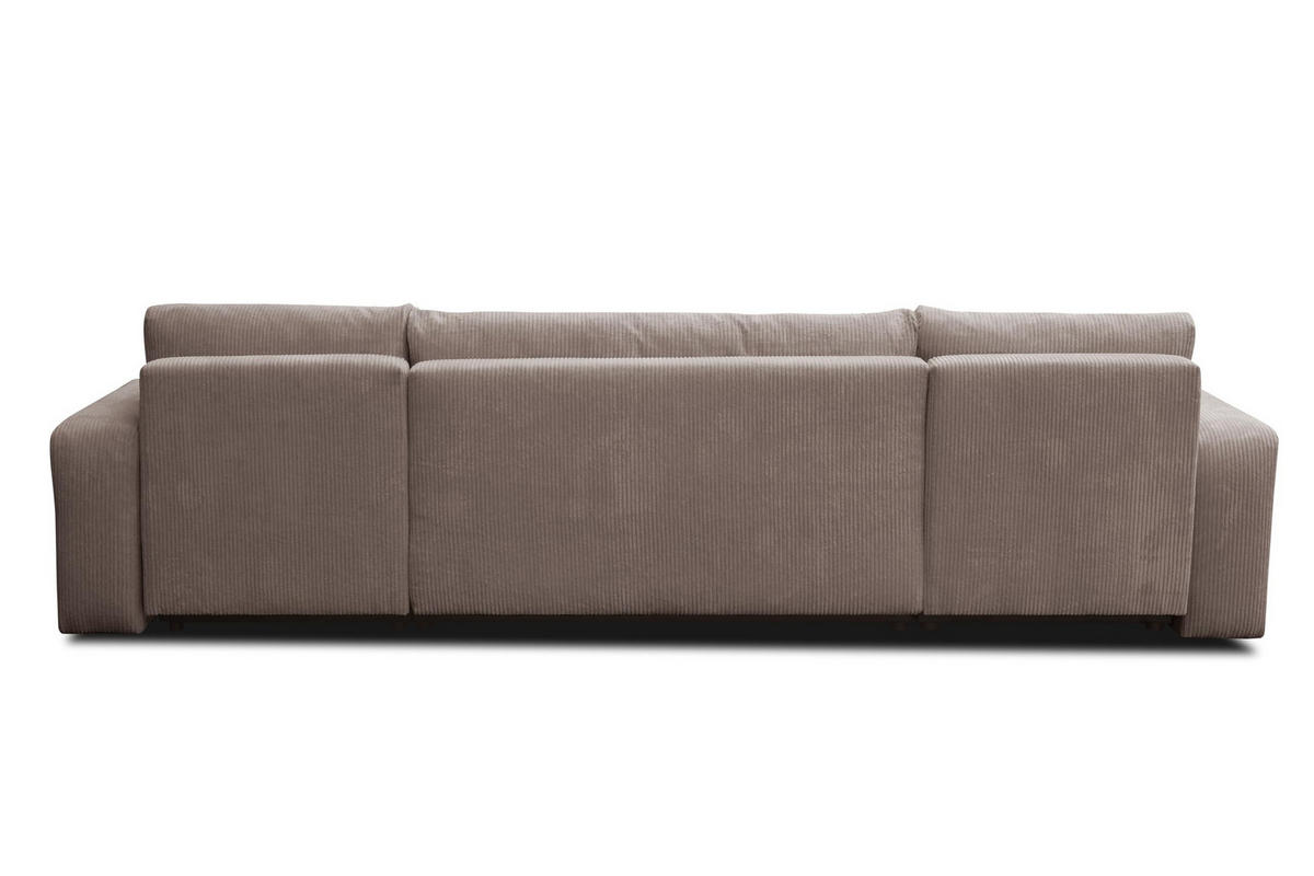WOHNLANDSCHAFT LUNA U-FORM mit Schlaffunktion und Bettkasten (Braun) - Braun, Textil (312/83/142cm) - VENASI MÖBEL