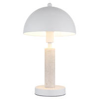 TISCHLEUCHTE Janie Weiß Travertin Stein - Weiß, Metall (20/20/34cm) - Globo Lighting