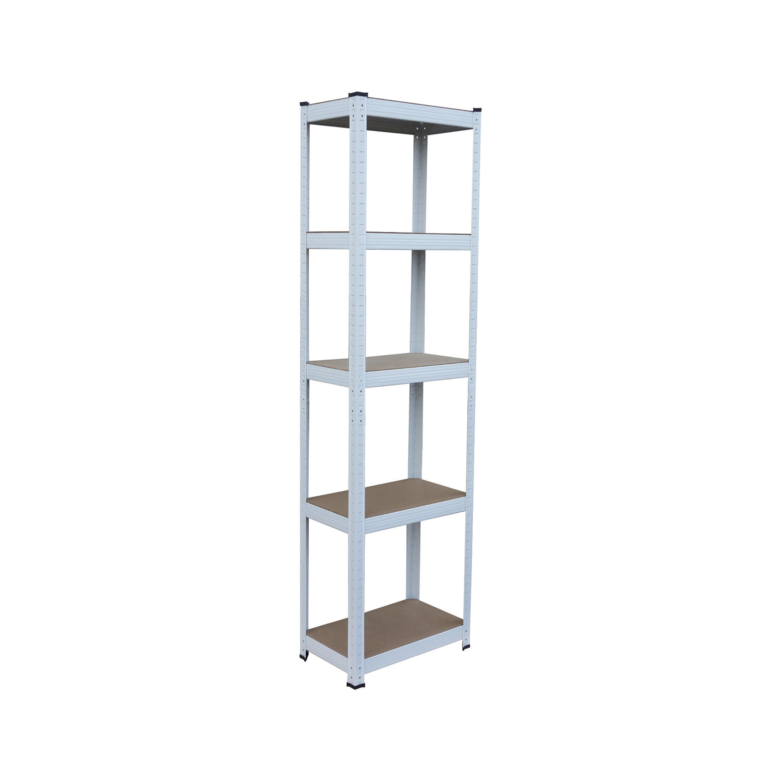 STALAK bijela smeđa čelik 5-polica - bijela, drvni materijal/metal (50/180/30cm) - Relaxdays