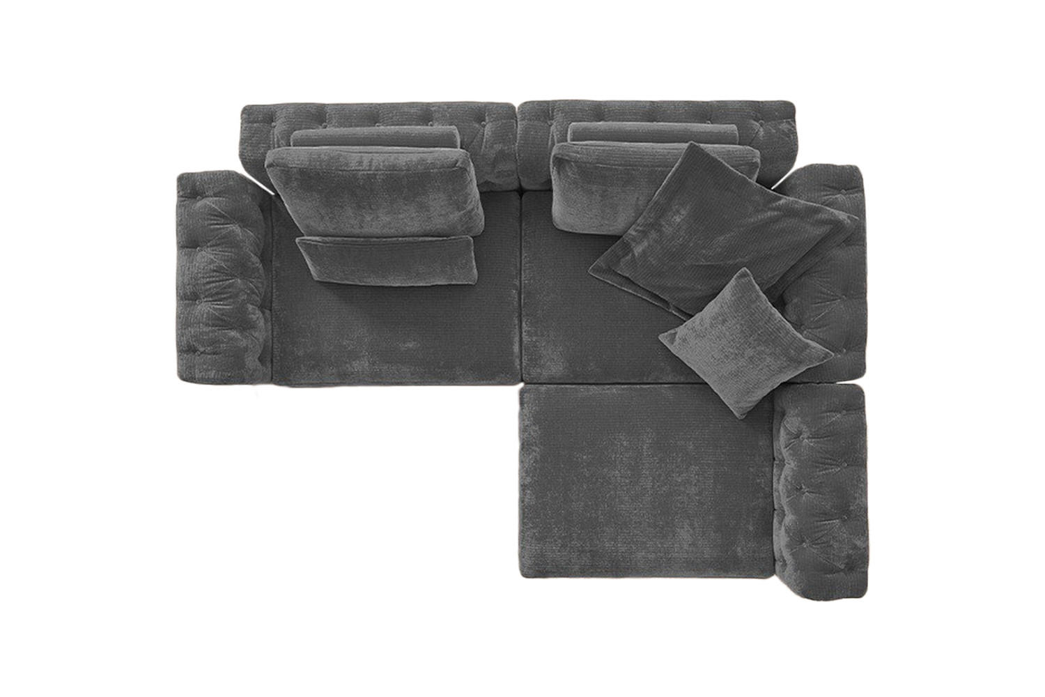 MODULSOFA SEPHI Anthrazit Cord - Anthrazit/Schwarz, Kunststoff/Textil (268/62/191cm) - KAWOLA