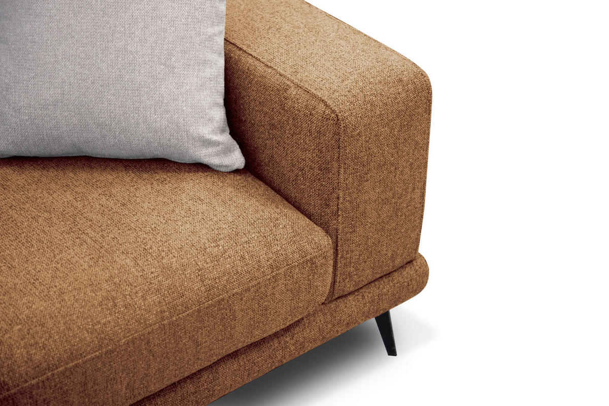 ECKSOFA MEDIOLANE 5-Sitzer, orange - Orange, Holzwerkstoff/Textil (158/282cm) - Courtois Laville