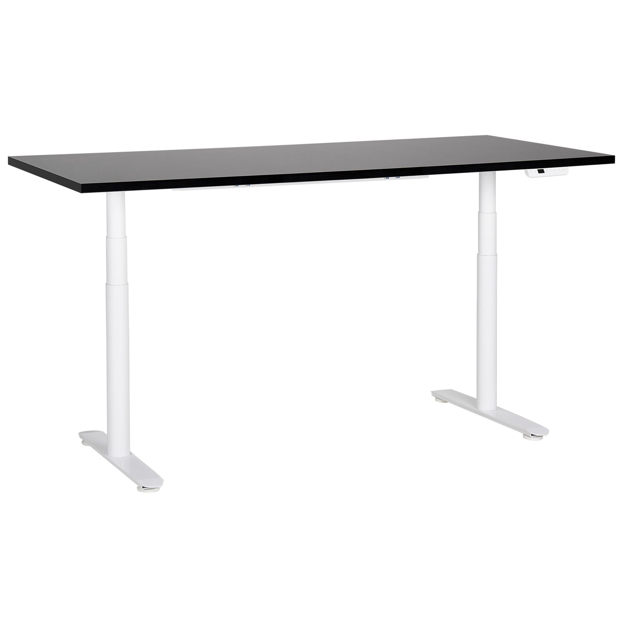 SCHREIBTISCH schwarzweiß 180/72 cm elektrisch höhenverstellbar Destin IV - Schwarz/Weiß, Holz (72/180/67cm) - Beliani