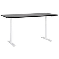 SCHREIBTISCH schwarzweiß 180/72 cm elektrisch höhenverstellbar Destin IV - Schwarz/Weiß, Holz (72/180/67cm) - Beliani