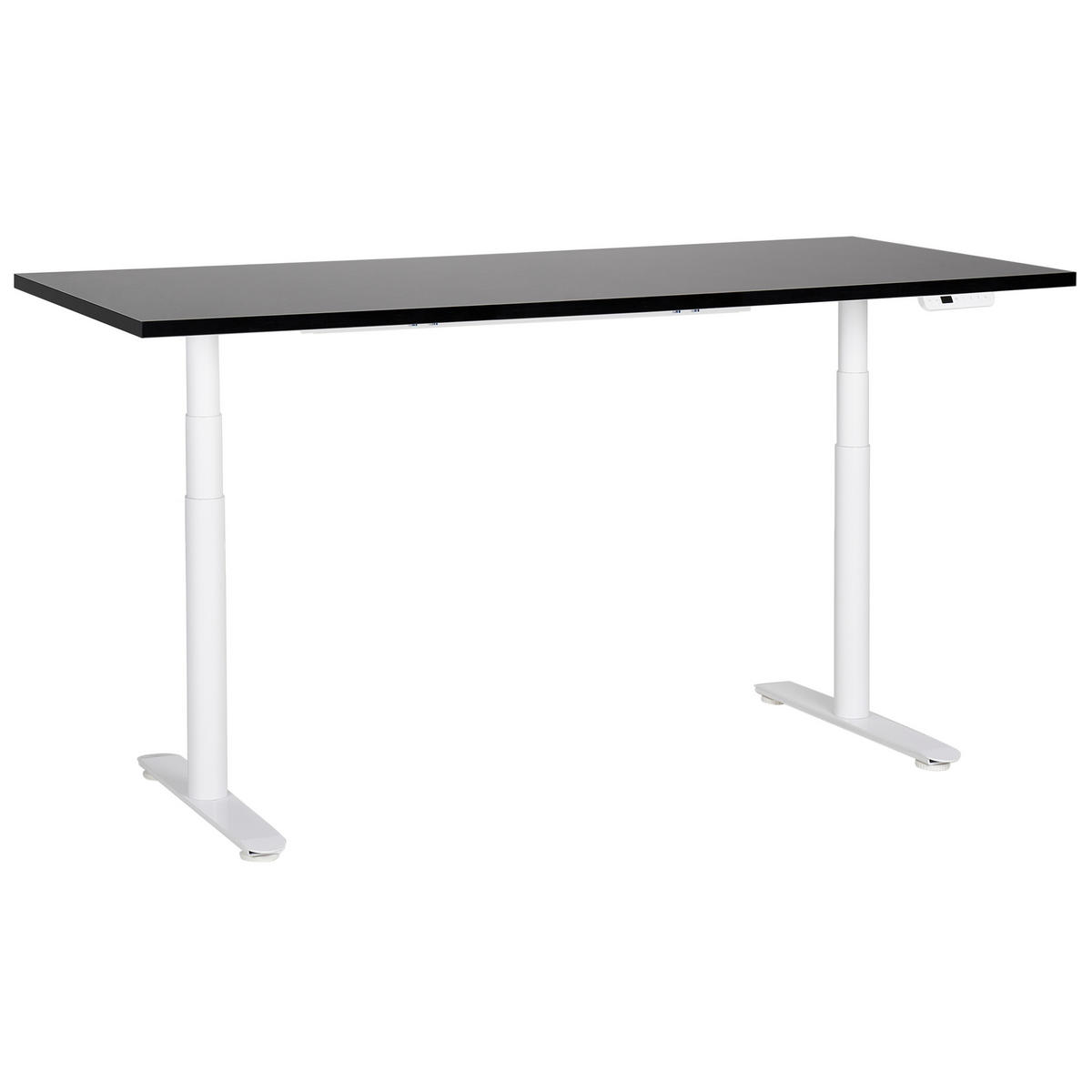 SCHREIBTISCH schwarzweiß 180/72 cm elektrisch höhenverstellbar Destin IV - Schwarz/Weiß, Holz (72/180/67cm) - Beliani