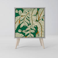 SIDEBOARD VERDANT PLEASURES, Grau, 57,5x42x77,5 cm, Schräge Buchenholzfüße - Buchefarben/Multicolor, Holzwerkstoff/Buchenholz (57.5/77.5/42cm) - SpaceRebels