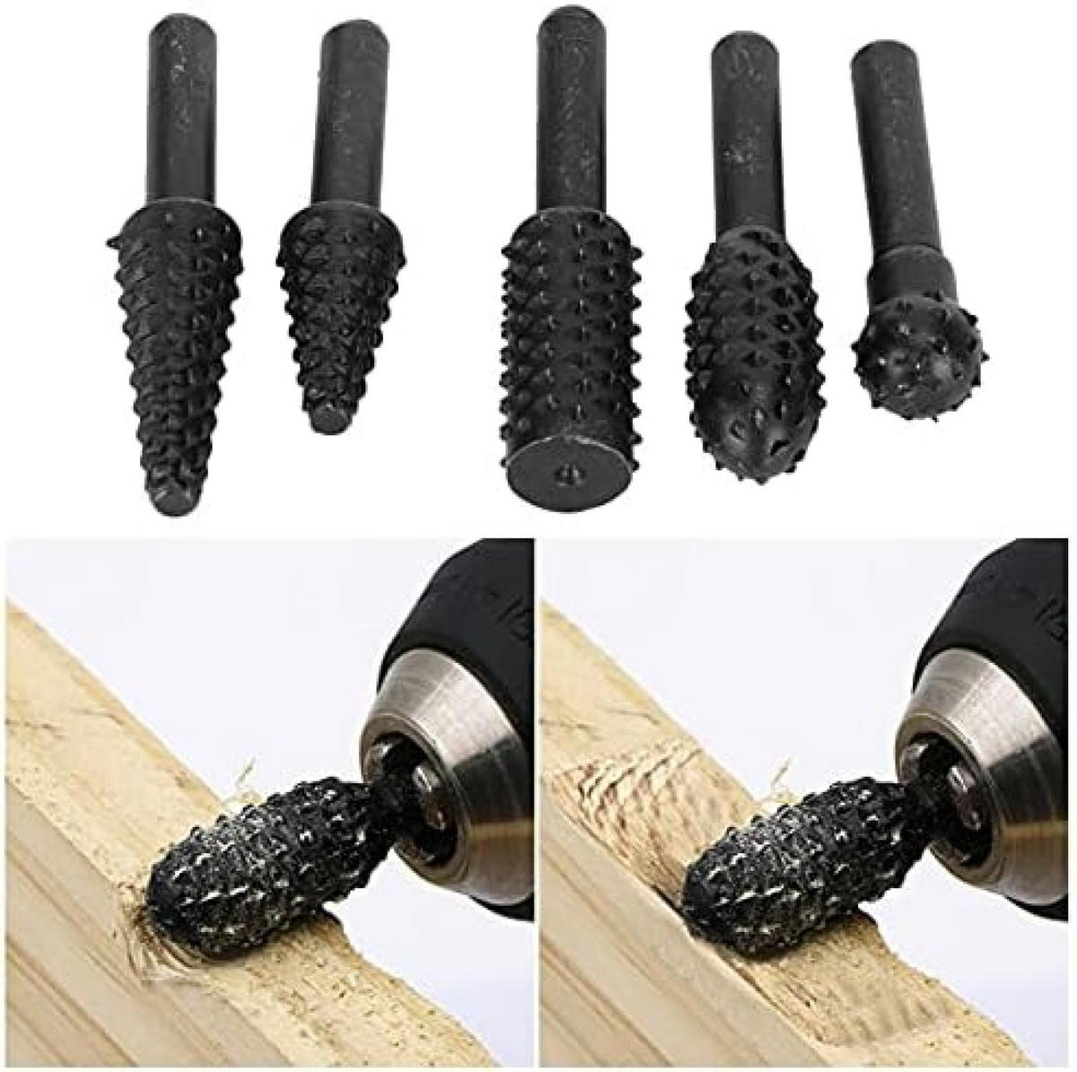 BOHRER – ein Set mit fünf Bohrern – schwarz - Schwarz, Metall (0.63/0.63/5.5cm) - DCA