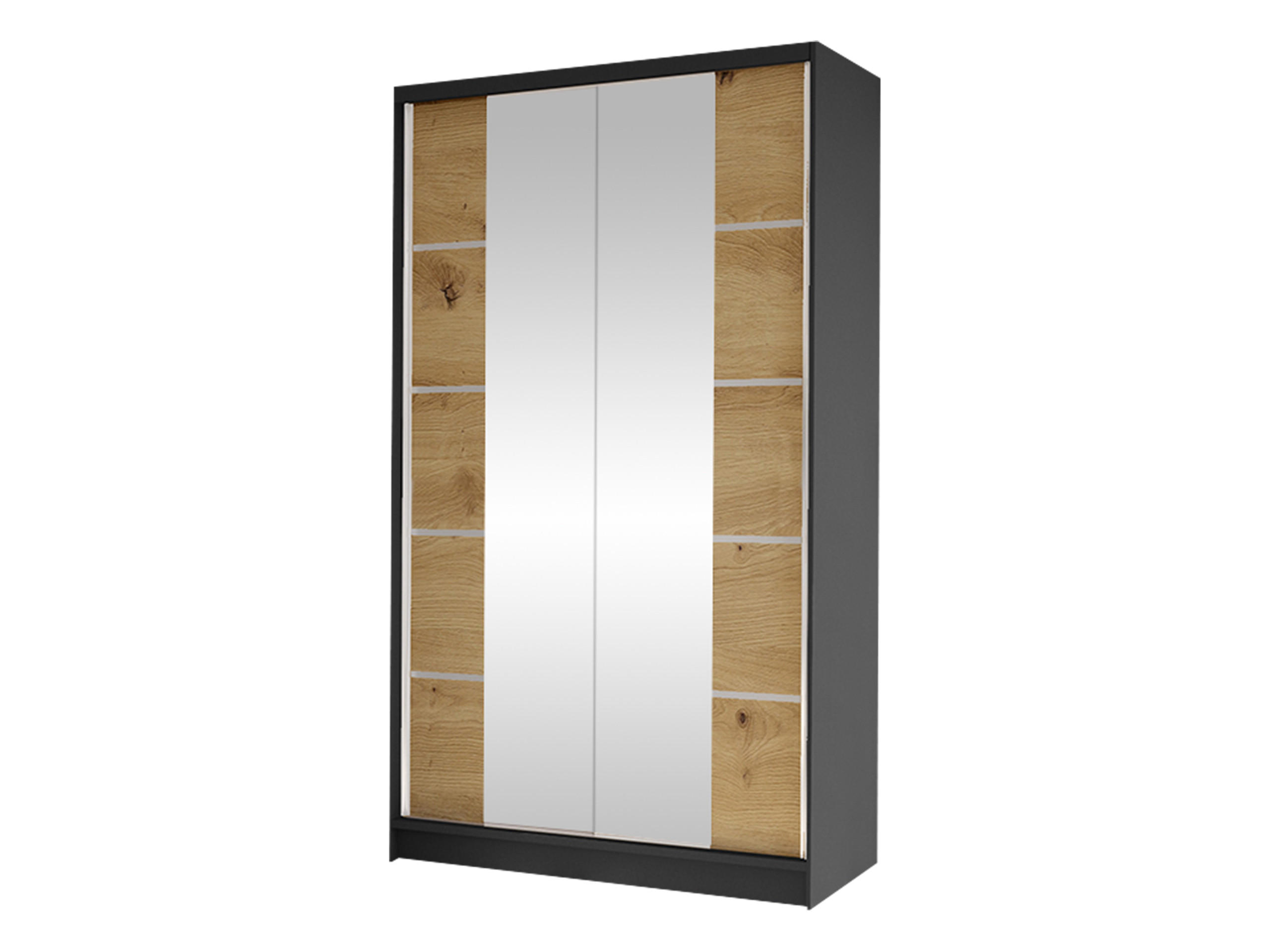 SCHWEBETÜRENSCHRANK Diego V - Schwarz/Eiche Artisan, Holzwerkstoff/Metall (100/200/58cm) - MIRJAN24