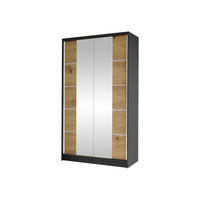 SCHWEBETÜRENSCHRANK Diego V - Schwarz/Eiche Artisan, Holzwerkstoff/Metall (100/200/58cm) - MIRJAN24