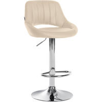 BARHOCKER Milos Kunstleder chrom creme - Chromfarben/Naturfarben, Kunststoff/Metall (47/106/48cm) - TPFLiving