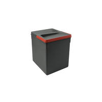 RECYCLINGBEHÄLTER für Küchenschublade, Höhe 266mm, 1x15Liter, Kunststoff anthrazitgrau - Anthrazit, Kunststoff (23/32/33cm) - EMUCA