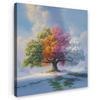 LEINWANDBILD Baum - Jahreszeiten - Winter - Landschaft Deko Wohnzimmer 20x20 cm - Multicolor, Textil (20/20cm) - MuchoWow