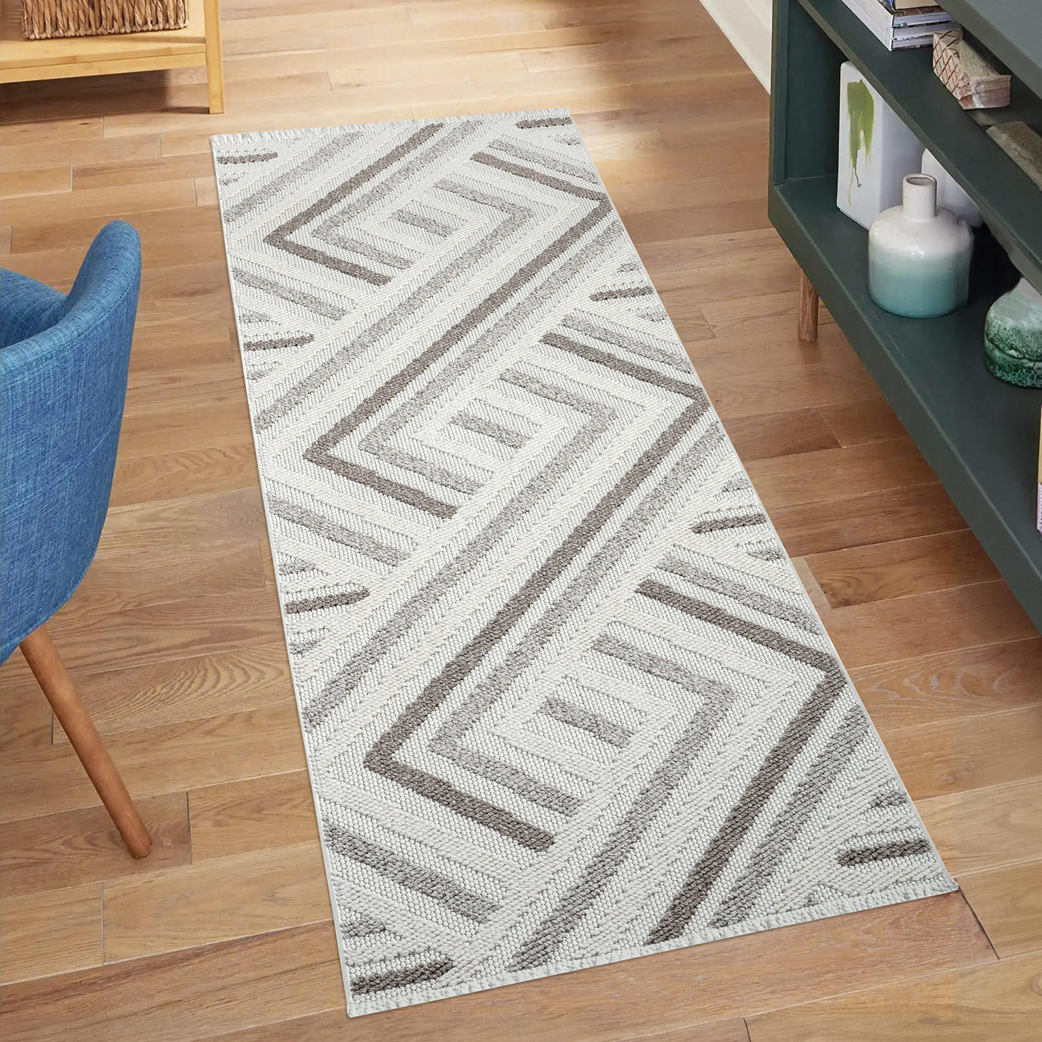 KURZFLOR-TEPPICH Lindo 7590 Creme 80x300 cm - Beige/Creme, Textil (80/300cm) - carpet city