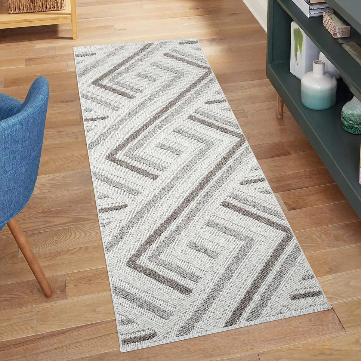 KURZFLOR-TEPPICH Lindo 7590 Creme 80x300 cm - Beige/Creme, Textil (80/300cm) - carpet city